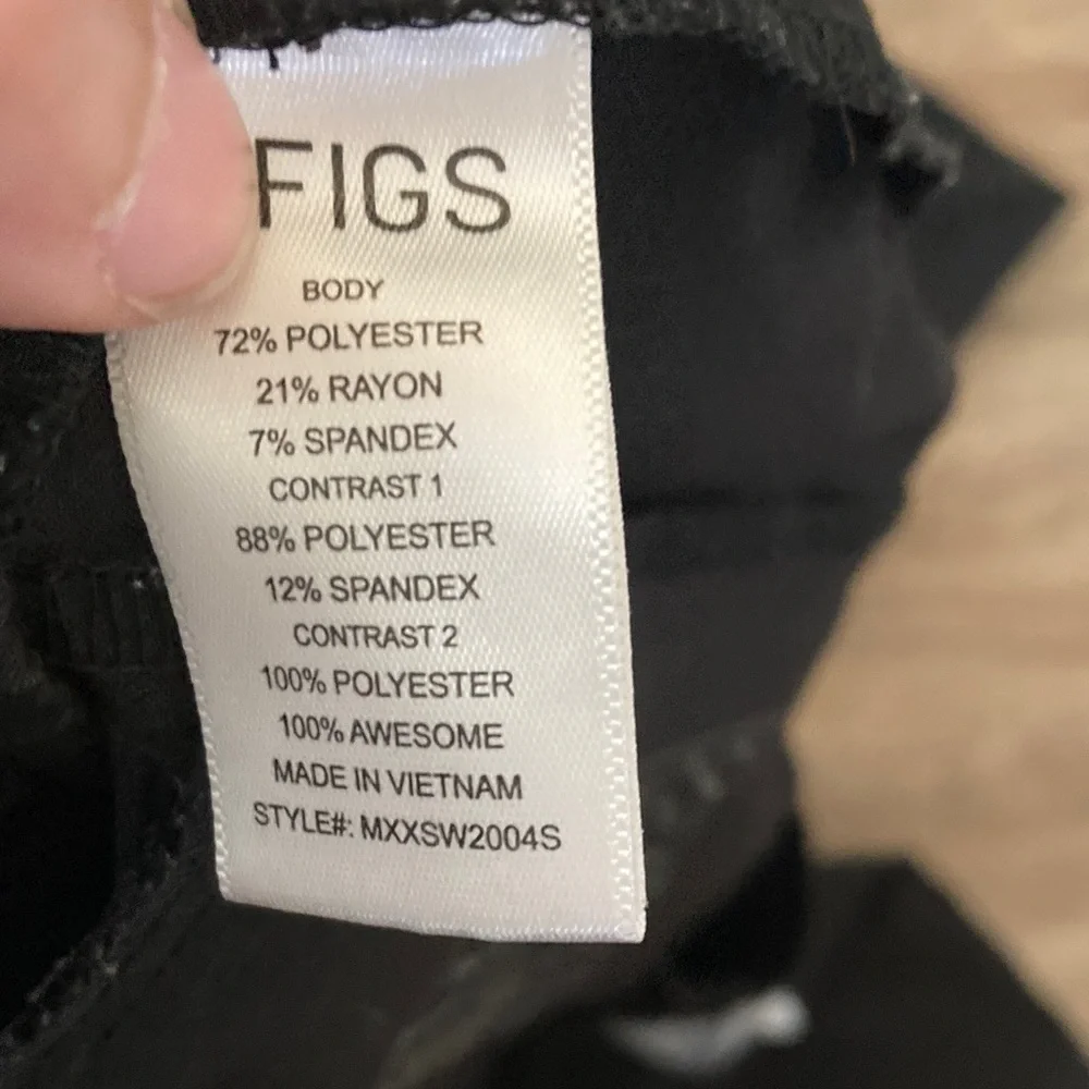 Figs Black Women's Jogger Set - Top & Jogger Style Pants Sz XXS/S/S